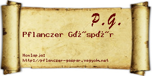 Pflanczer Gáspár névjegykártya